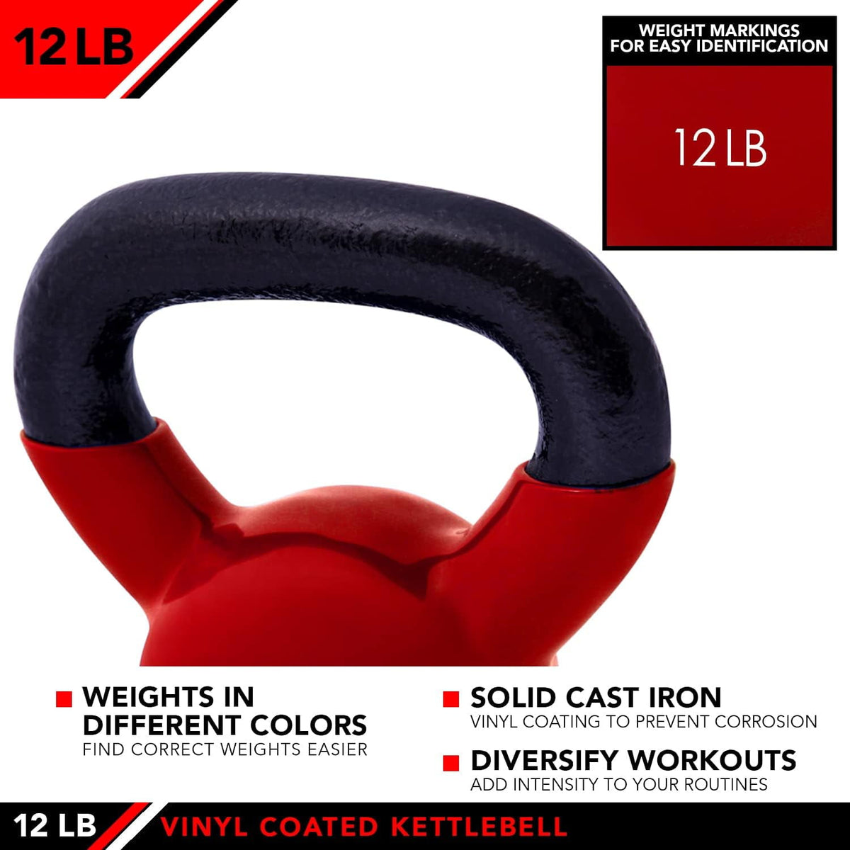 JFIT Vinyl Kettlebell 12 lb