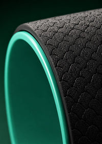 Close-up of the textured grip and mint-green rim of the YJ Recovery Wheel